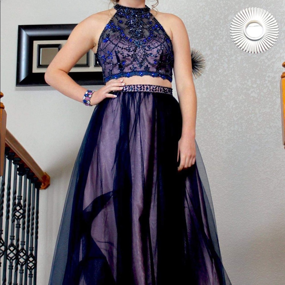 2 Piece Long Chiffon Prom/Formal Dress